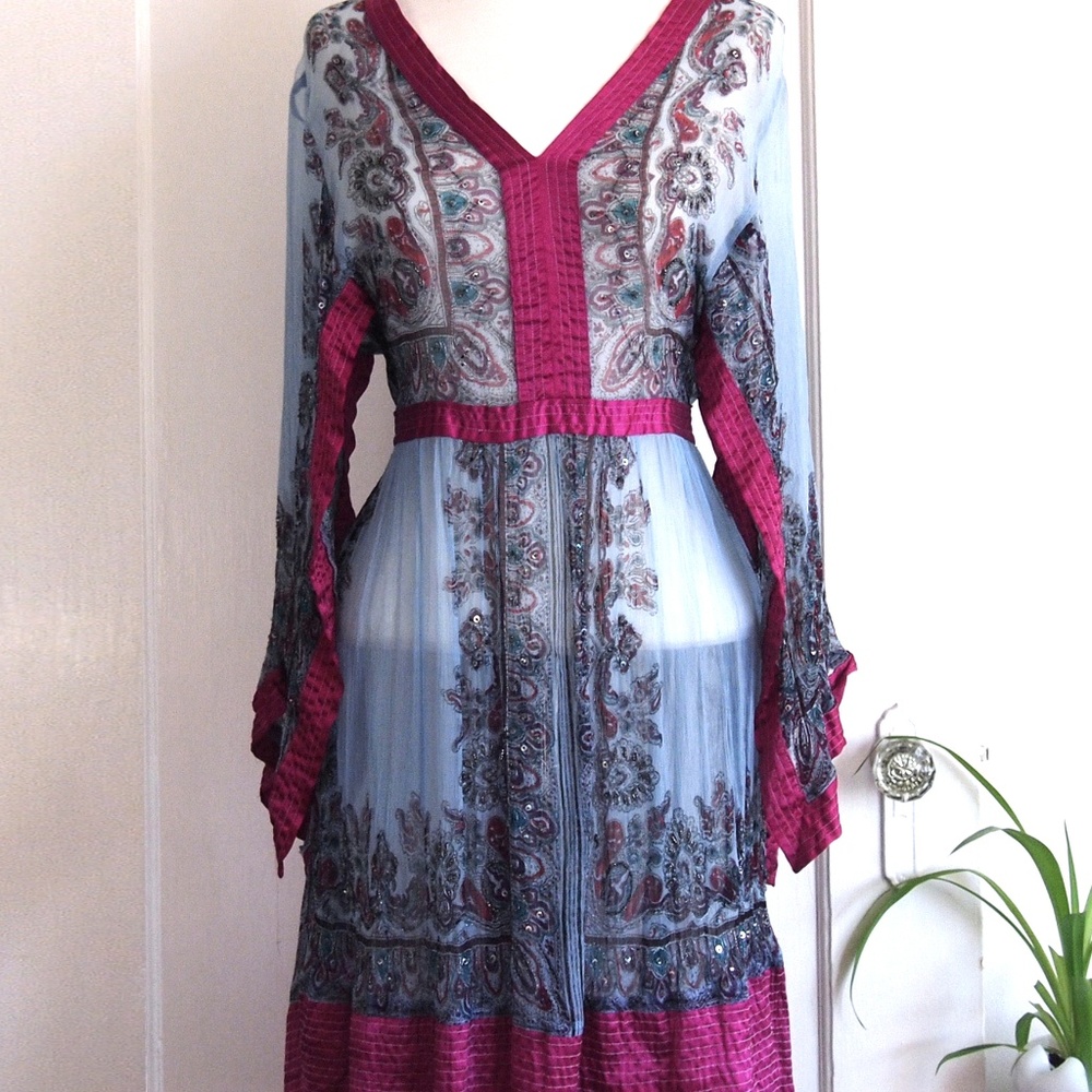 Chaundry Beaded Dress Kaftan Tunic NWOT